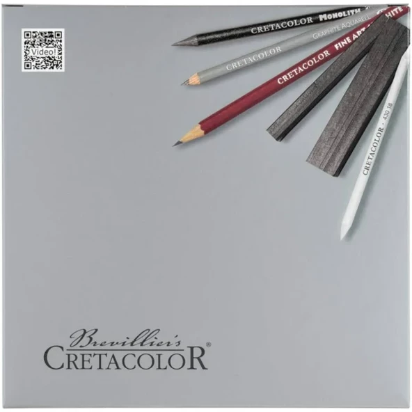 Cretacolor Silver Box Drawing Set Premium Eskiz Çizim Seti 17'li Ahşap Kutu / 40017