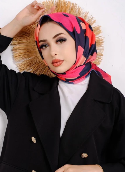 Eflatun Scarf Pamuklu (Cotton) Çiçek Desenli Eşarp 00588  VİŞNE
VİŞNE - Resim 3
