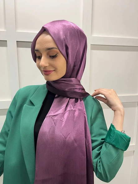 Piramit Degrade Janjan, Janjanlı Şifon Şal 00799  GÜL KURUSU ürün görseli