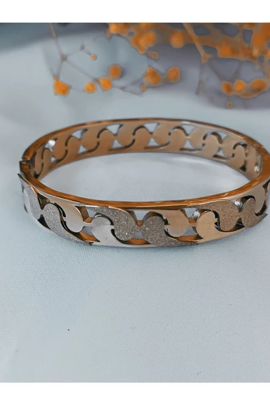 Şık ve tarz Altın kaplama antialerjik Çelik Kelepçe