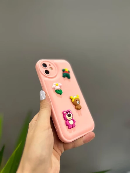 Iphone 11 Uyumlu Sevimli Ayıcıklı Puf Kılıf - 10