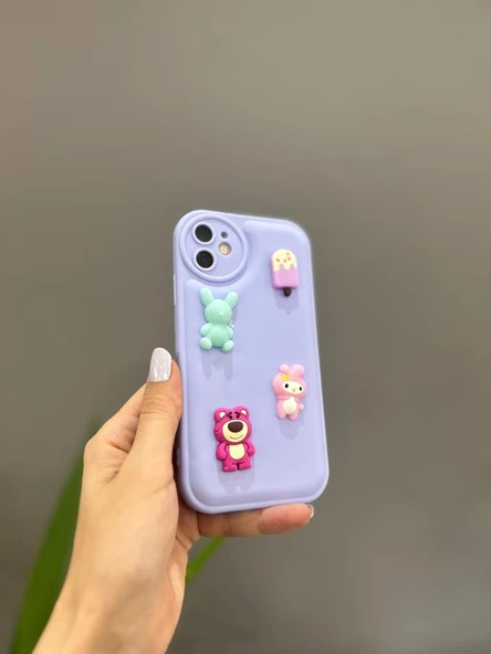 Iphone 11 Uyumlu Sevimli Ayıcıklı Puf Kılıf - 6
