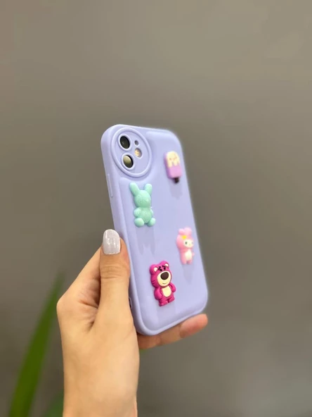 Iphone 11 Uyumlu Sevimli Ayıcıklı Puf Kılıf - 5