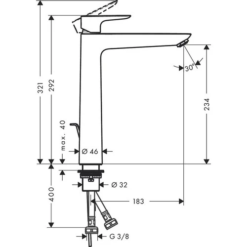 Hansgrohe Talis E 240 Mat Bronz Lavabo Bataryası (Yüksek) 71716140 - 2