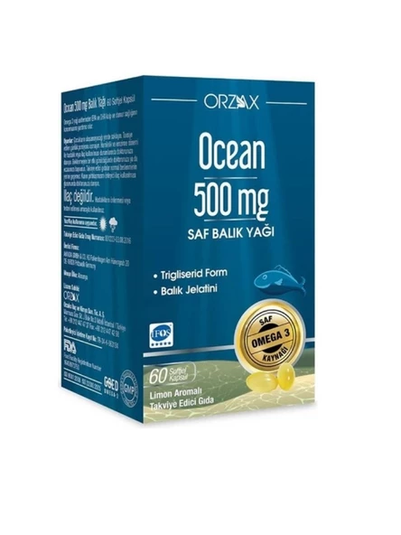 Ocean Omega 3 Balık Yağı 500 mg 60 Kapsül