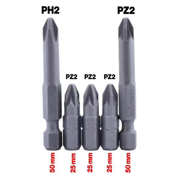 İzeltaş Matkap Ucu Seti Bits Uç Vidalama Aparatı Yıldız Uç (5 PARÇA) - 3