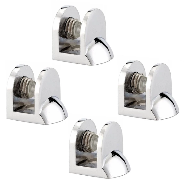 Tırnak Lüx Metal Cam Raf Tutucu Cam Etejer Menteşesi Krom Metal Vidalı 12 mm (4 Adet) - 8