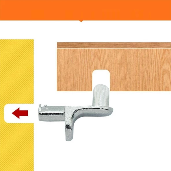 Raf Pimi L Tip Kare Cam Ahşap Metal Raf Tutucu Çivisi Mobilya Dolap Pimi (50 ADET) - Resim 3