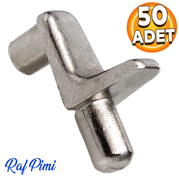 Raf Pimi L Tip Kare Cam Ahşap Metal Raf Tutucu Çivisi Mobilya Dolap Pimi (50 ADET)