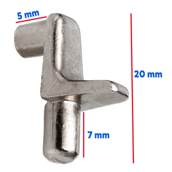 Raf Pimi L Tip Kare Cam Ahşap Metal Raf Tutucu Çivisi Mobilya Dolap Pimi (50 ADET) - Resim 2