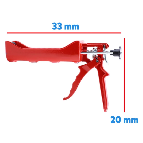 Klasik Epoksi Kimyasal Dübel Tabancası Metal Silikon Tabancası Kırmızı 410 ml - 2