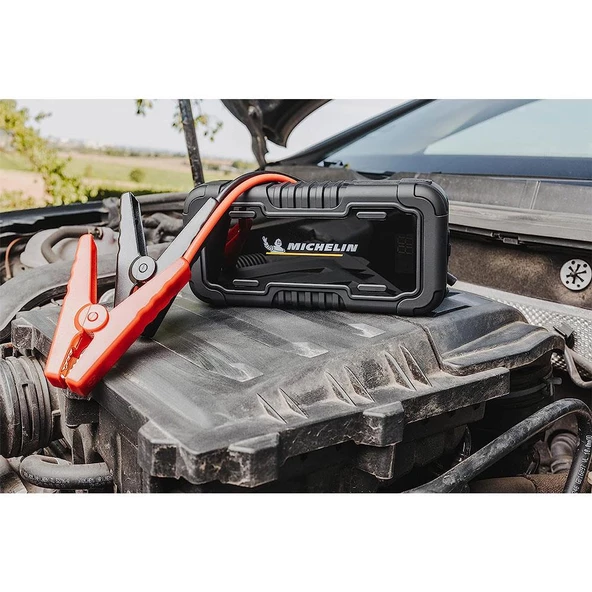 Michelin MJS160 12Volt 2000Amp Lityum Polimer Akü Takviye + Powerbank + Led Lamba - 12