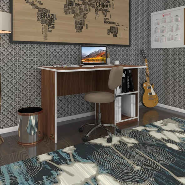 Kenzlife ofis masası miyamoto cvz sağ 75*150*80 raflı dolap bilgisayar çalışma masası - 2
