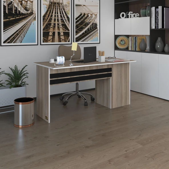 Kenzlife ofis masası kamikaze crd sol 75*120*60 kilitli kapaklı dolap şeritli bilgisayar çalışma masası