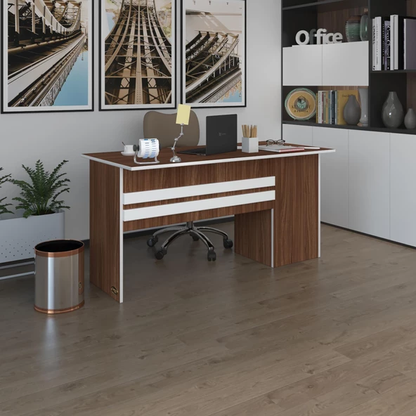Kenzlife ofis masası kamikaze cvz sol 75*160*80 kilitli kapaklı dolap şeritli bilgisayar çalışma masası