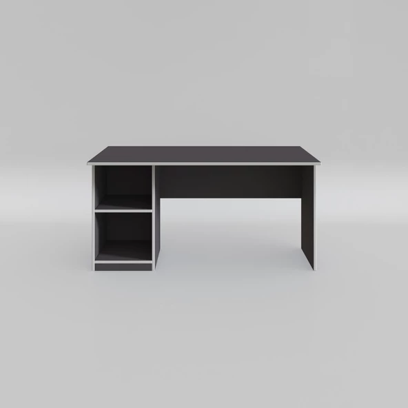 Kenzlife ofis masası yoko ono gri sol 75*140*80 raflı dolap eşkenar bilgisayar çalışma masası - 3