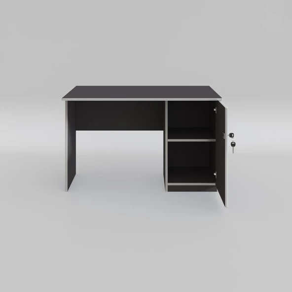 Kenzlife ofis masası yoko ono gri sağ 75*120*60 kilitli kapaklı dolap eşkenar bilgisayar çalışma masası - 3