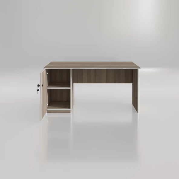 Kenzlife ofis masası yoko ono crd sol 75*130*80 kilitli kapaklı dolap eşkenar bilgisayar çalışma masası - Resim 3