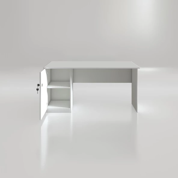 Kenzlife ofis masası yoko ono byz sol 75*150*60 kilitli kapaklı dolap eşkenar bilgisayar çalışma masası - 3