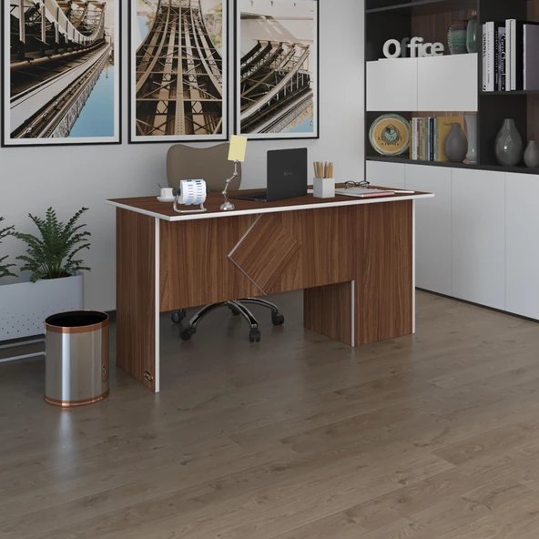 Kenzlife ofis masası yoko ono cvz sol 75*160*80 kilitli kapaklı dolap eşkenar bilgisayar çalışma masası