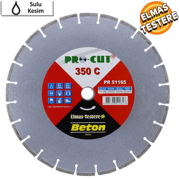 Pro-Cut Elmas Testere 350 mm Kesim Kesme Beton Serisi PR-51165