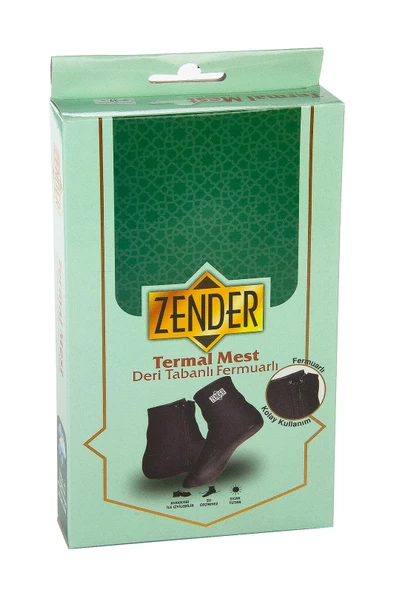 Deri Tabanlı Fermuarlı Termal Mest, Su Geçirmez Abdest Çorap - 4