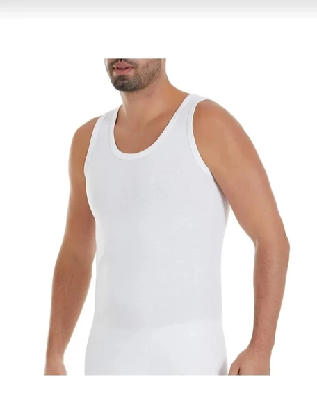YILDIZ 04 ERKEK RİBANA ASKILI ATLET BEYAZ 6 ADET  3XL BEYAZ