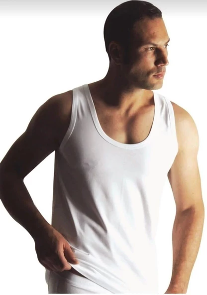 YILDIZ 00 ERKEK EXSTRA BEYAZ %100 PAMUK ATLET 10 ADET  M BEYAZ ürün görseli