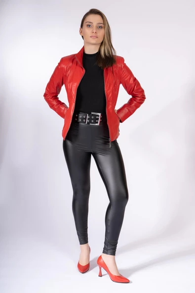 Hakiki Deri Kadın Sivri Burun Kadeh Topuk Stiletto Ayakkabı - Resim 5