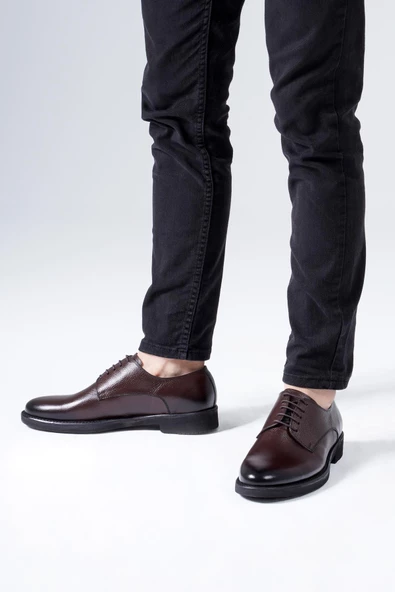 Hakiki Deri Erkek Klasik Ayakkabı Bağcıklı Casual Model - 4