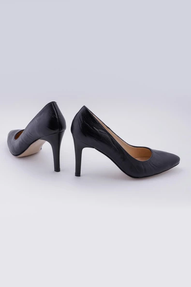 Hakiki Deri Kadın Stiletto Yüksek Topuklu Sivri Burun Ayakkabı - Resim 7