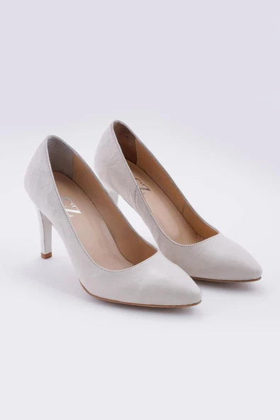 Hakiki Deri Kadın Stiletto Yüksek Topuklu Sivri Burun Ayakkabı - Resim 12