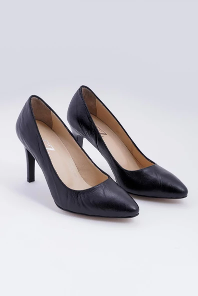 Hakiki Deri Kadın Stiletto Yüksek Topuklu Sivri Burun Ayakkabı - Resim 6