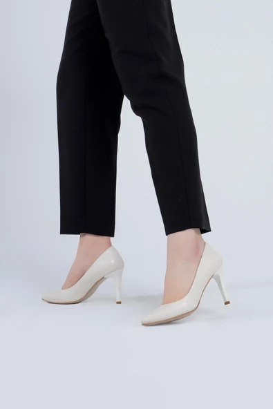 Hakiki Deri Kadın Stiletto Yüksek Topuklu Sivri Burun Ayakkabı - Resim 8