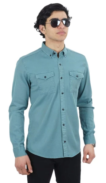 Erkek Spor Gömlek Silim Fit 9604 BGL-ST03042 - Resim 6