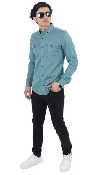 Erkek Spor Gömlek Silim Fit 9604 BGL-ST03042 - Resim 10