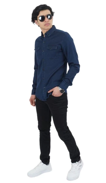 Erkek Spor Gömlek Silim Fit 9604 BGL-ST03042 - Resim 9