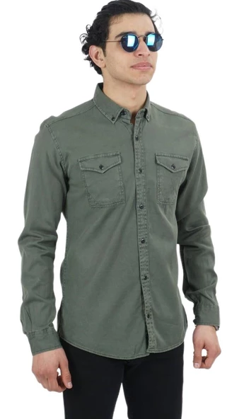 Erkek Spor Gömlek Silim Fit 9604 BGL-ST03042 - Resim 3