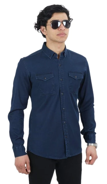 Erkek Spor Gömlek Silim Fit 9604 BGL-ST03042 - Resim 4