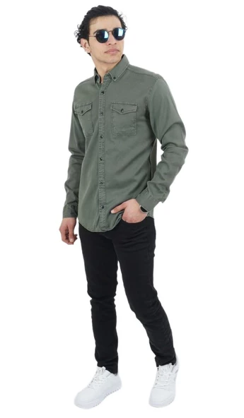 Erkek Spor Gömlek Silim Fit 9604 BGL-ST03042 - Resim 8