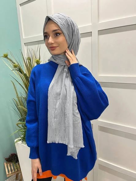 Loryan Scarf Viva Crush Pamuklu Şal 00380  MERMER - 3