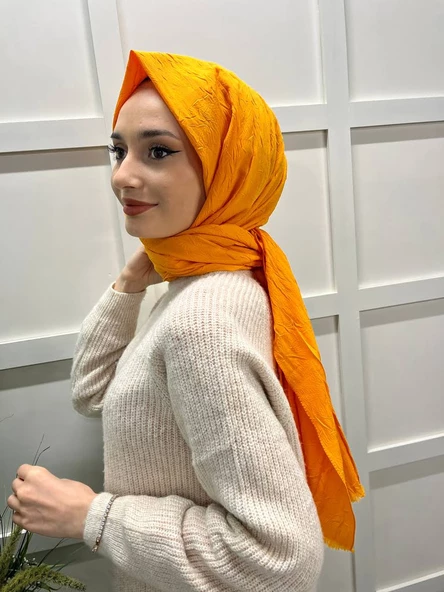 Loryan Scarf Viva Crush Pamuklu Şal 00380  SAFRAN - 1