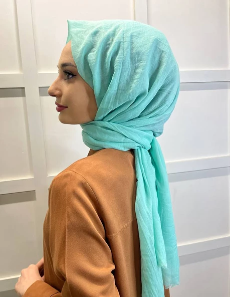 Arwella %100 Pamuk Dubai Şal 00606 SU YEŞİLİ - 3