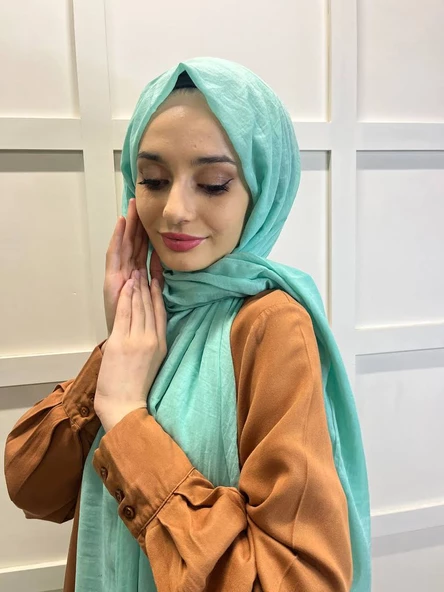Arwella %100 Pamuk Dubai Şal 00606 SU YEŞİLİ - 2
