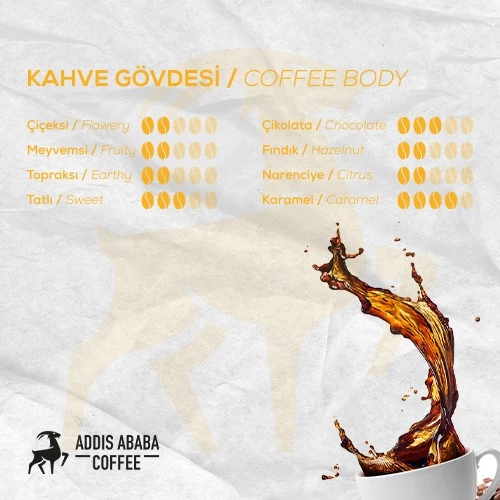 Addis Ababa Coffee Etiyopya Yirgacheffe  250 gr. Çekirdek Kahve - 3