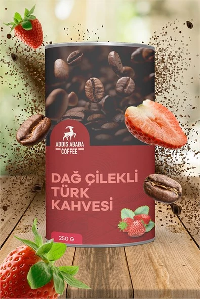 Addis Ababa Coffee Dağ Çilekli Türk Kahvesi , Aromalı Türk Kahvesi  250 gr