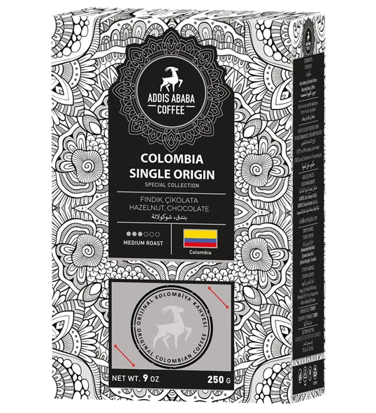 Addis Ababa Coffee Kolombiya Single Origin Çekirdek Kahve Çekirdek Kahve 250 Gram