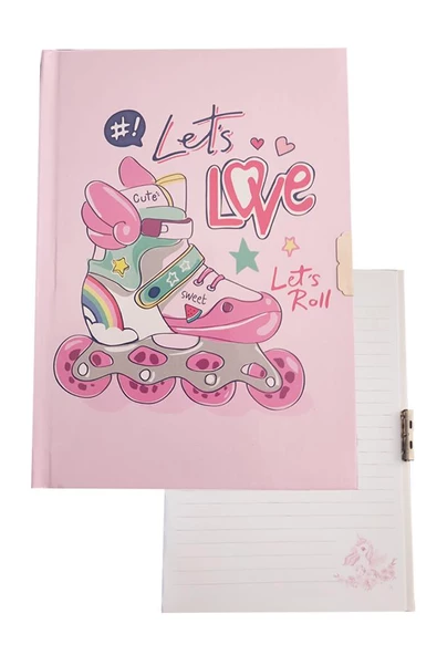 Hatıra Defteri Kilitli Kız Modeli Günlük Defteri 1 Adet Mcolor Sert Kapak Çizgili 14x20 cm Anı Defteri - 7