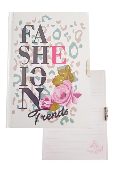 Hatıra Defteri Kilitli Kız Modeli Günlük Defteri 1 Adet Mcolor Sert Kapak Çizgili 14x20 cm Anı Defteri - 3