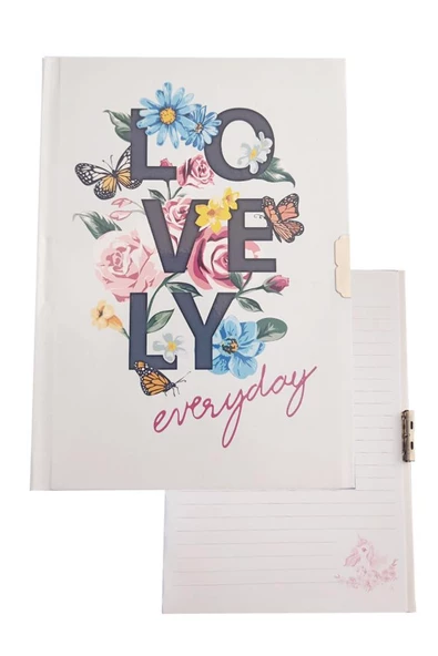 Hatıra Defteri Kilitli Kız Modeli Günlük Defteri 1 Adet Mcolor Sert Kapak Çizgili 14x20 cm Anı Defteri - 6